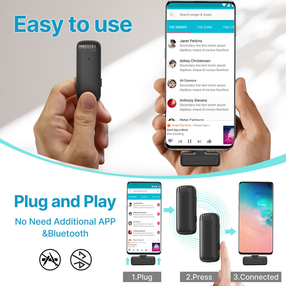 Micrófono Inalámbrico Ulanzi J12 conexión Tipo C - Sistema Profesional con Reducción de Ruido para Streaming y Grabación