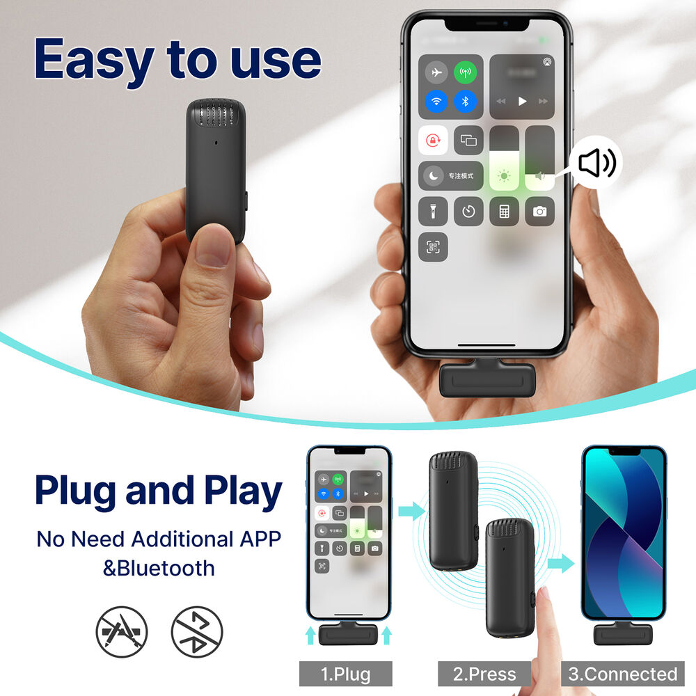 Micrófono Inalámbrico Ulanzi J12 para iPhone - Sistema Profesional con Conector Lightning