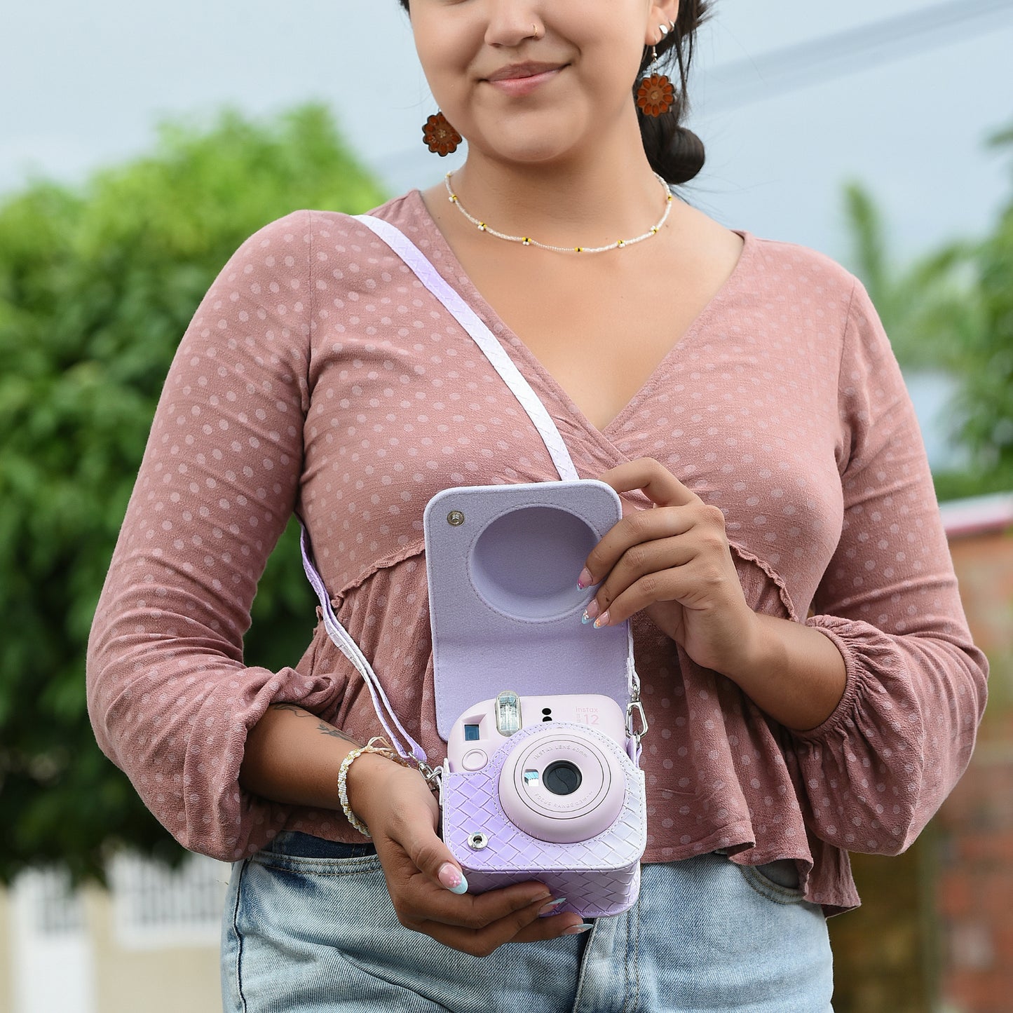 Estuche Degradado Camara Instax Mini 12 Lila