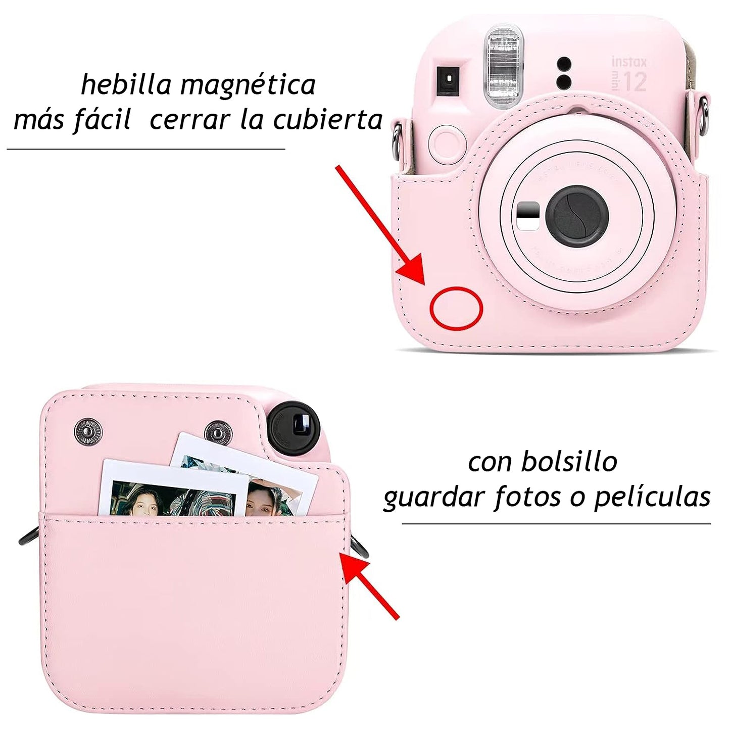 Estuche Camara Instax Mini 12 Rosado