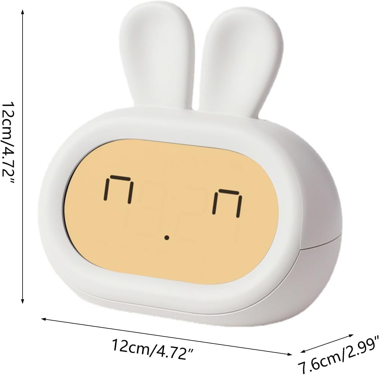 Reloj Despertador Infantil Conejito – Triple Alarma y Luz Nocturna Blanco