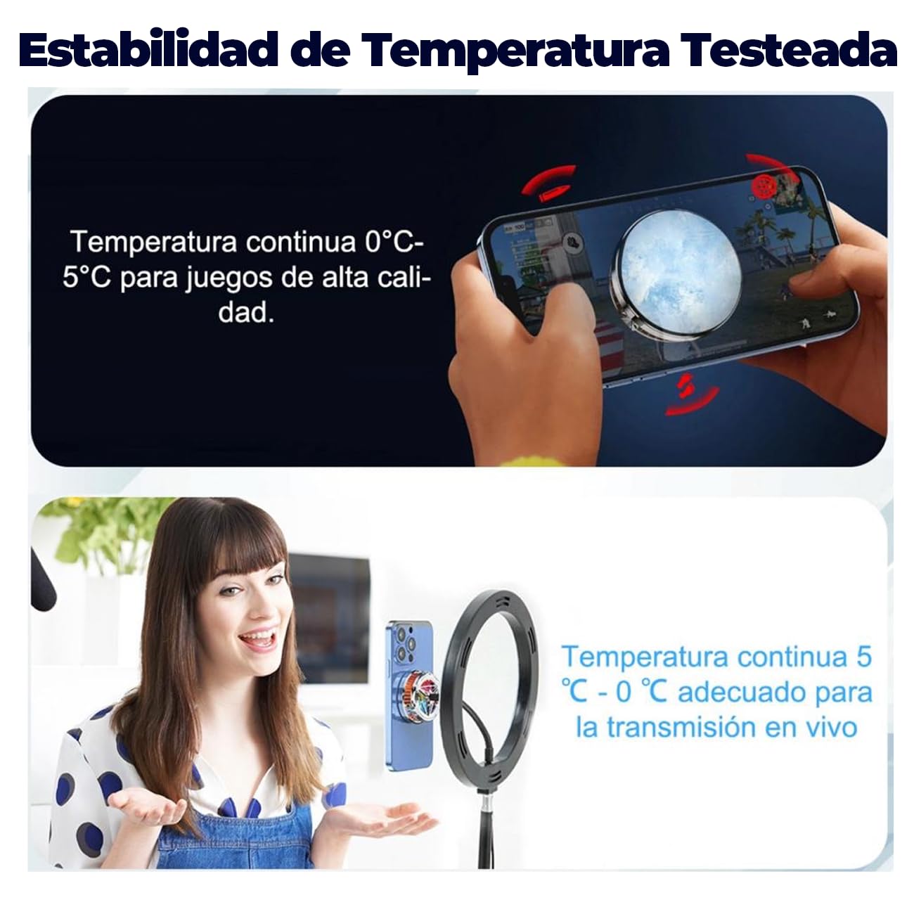 Ventilador Cooler Móvil Compacto con Montaje Magnético – Compatible MagSafe/Qi