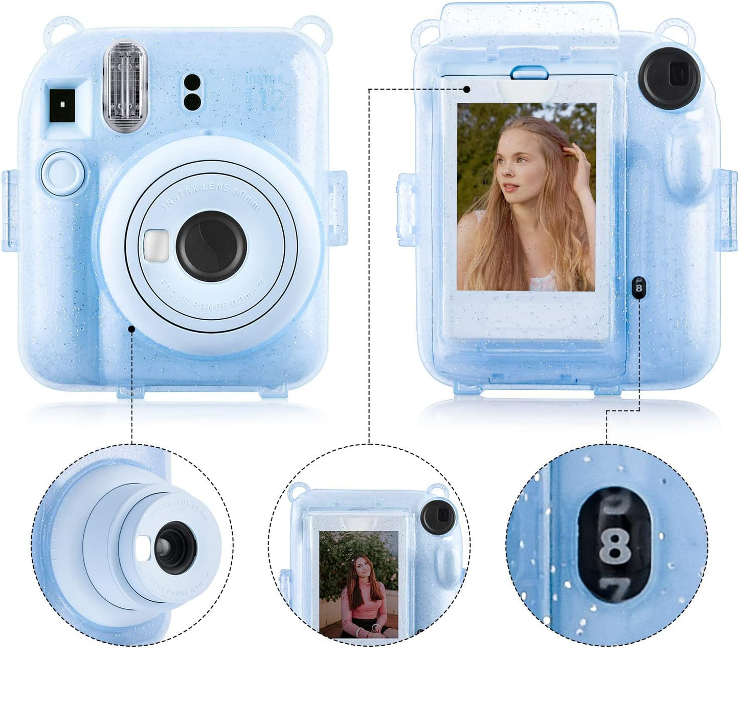 Protector Escarchado Instax Mini 12 Azul