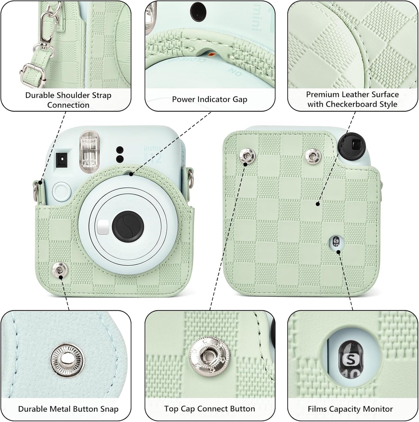 Estuche Cámara Instax Mini 12 Cuadros Verde