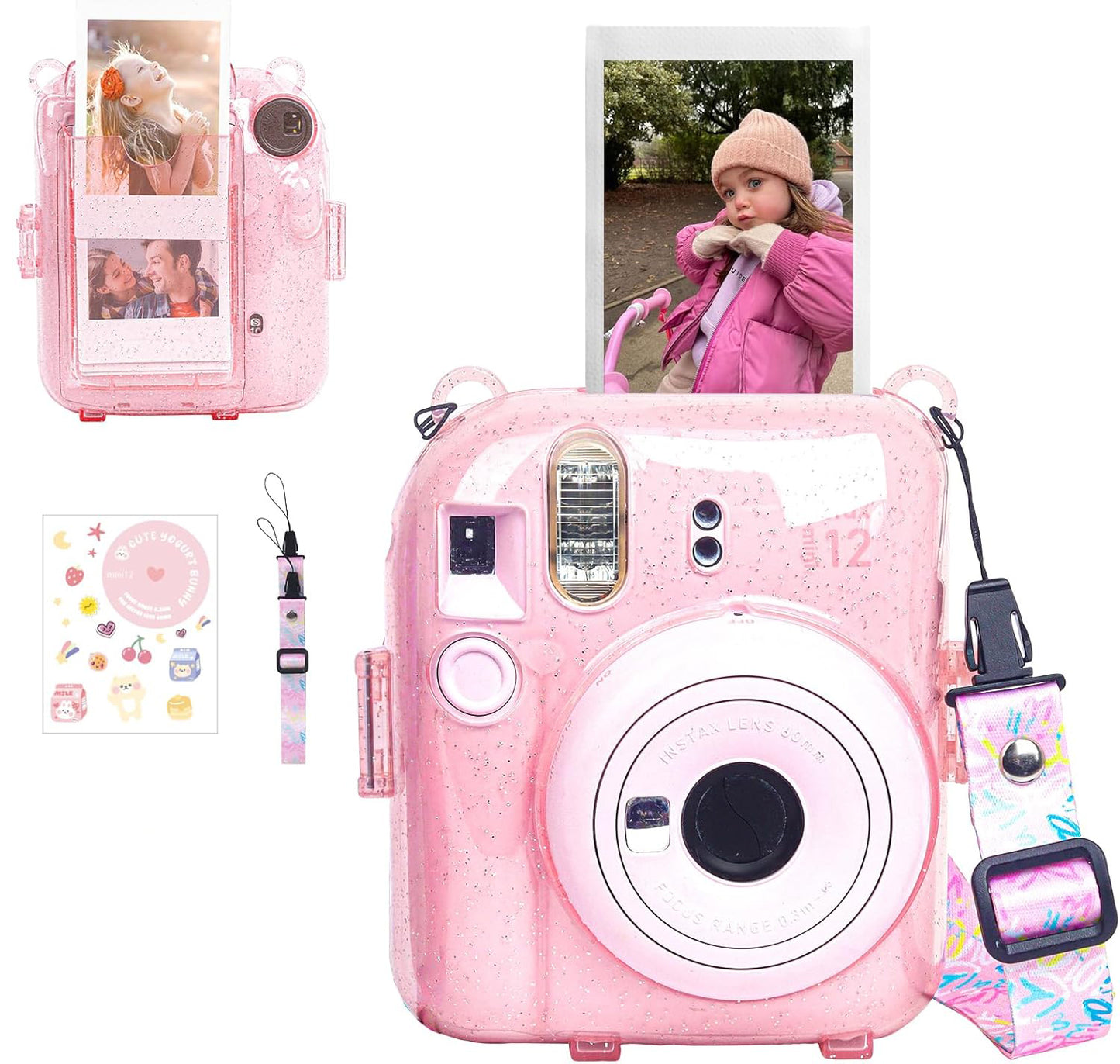 Protector Escarchado Instax Mini 12 Rosado