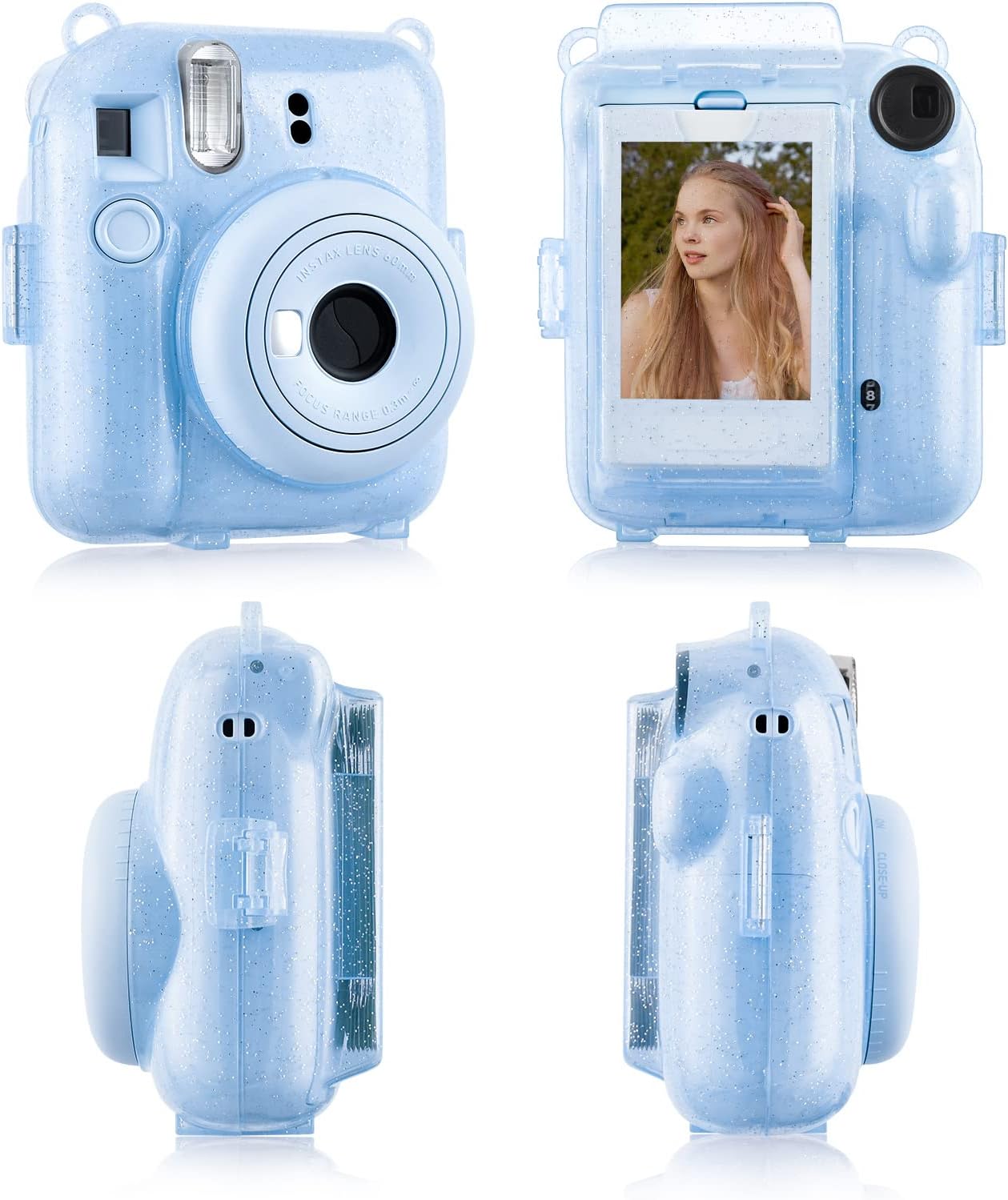 Protector Escarchado Instax Mini 12 Azul