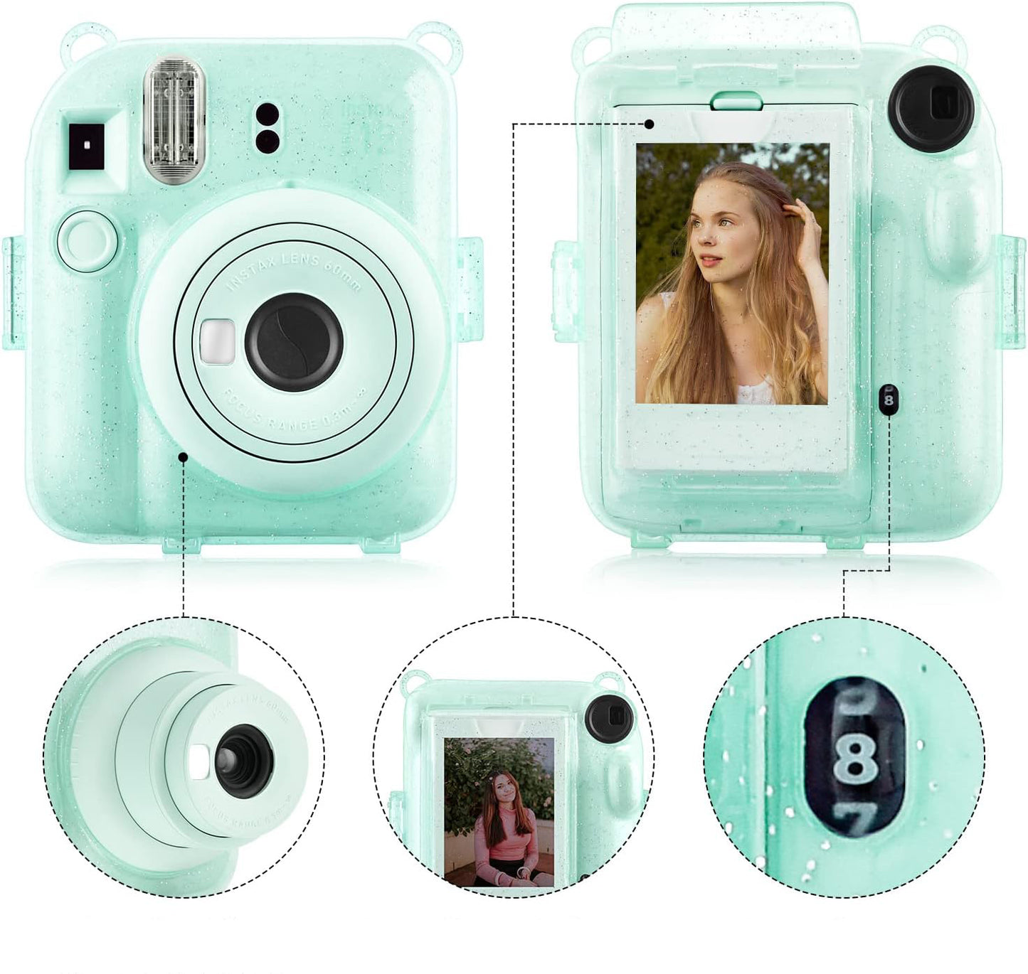 Protector Escarchado Instax Mini 12 Verde