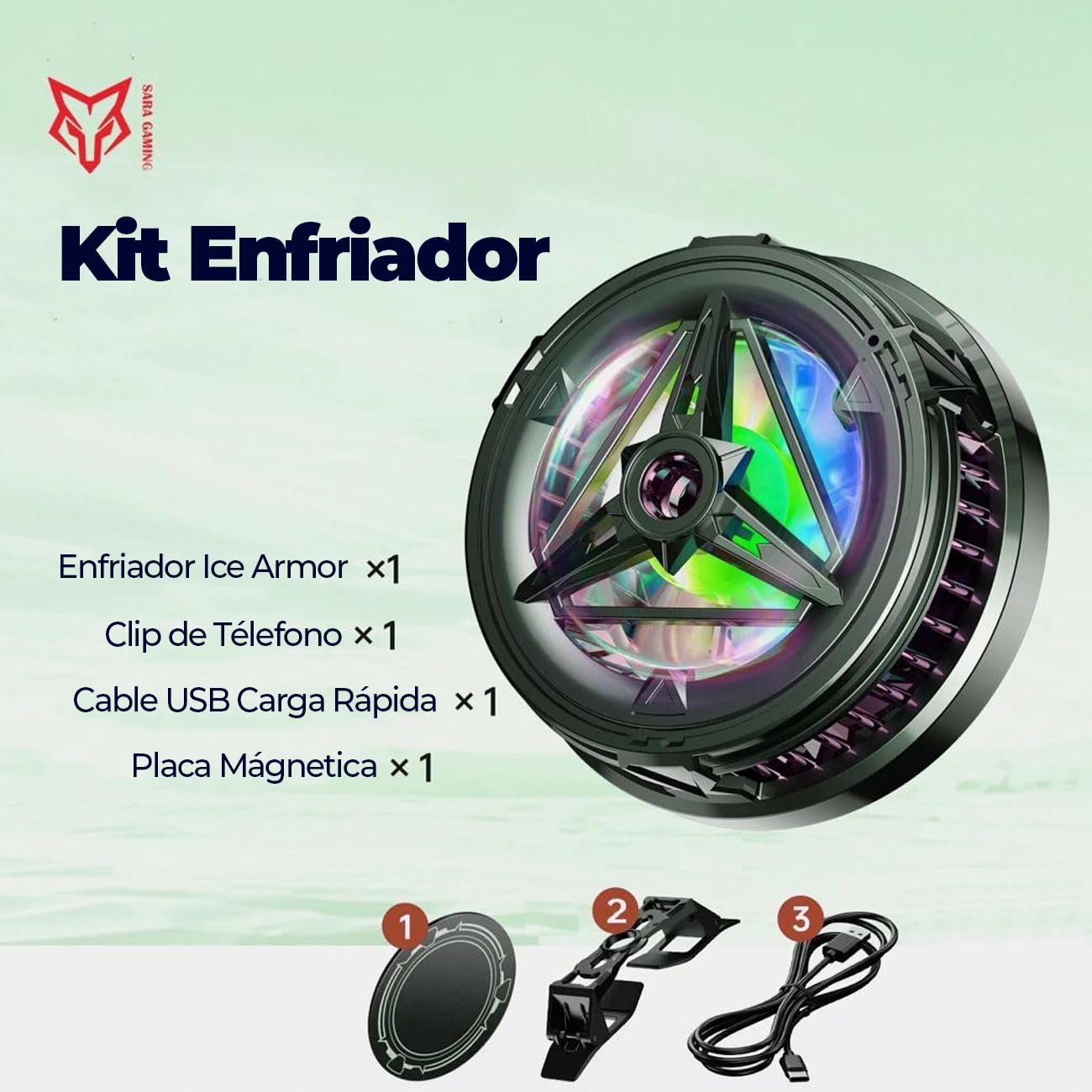 Ventilador Cooler Móvil Compacto con Montaje Magnético – Compatible MagSafe/Qi