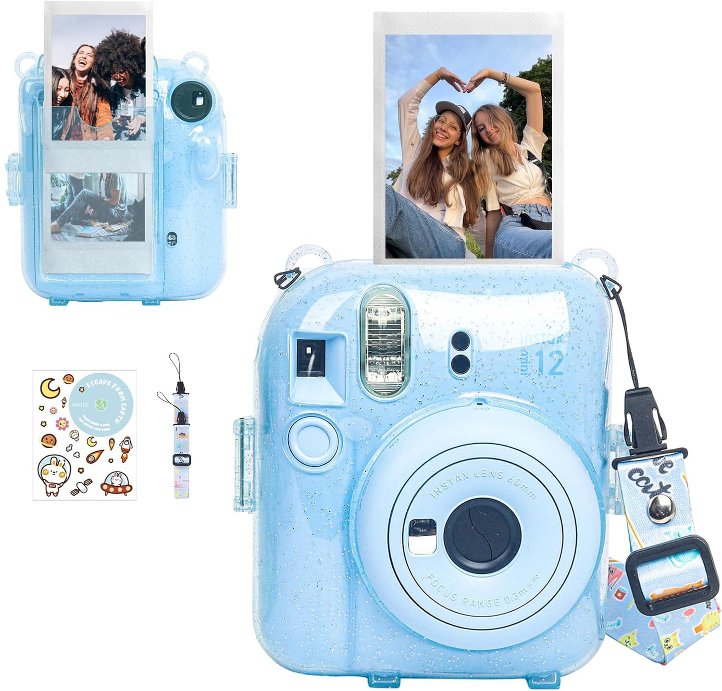 Protector Escarchado Instax Mini 12 Azul