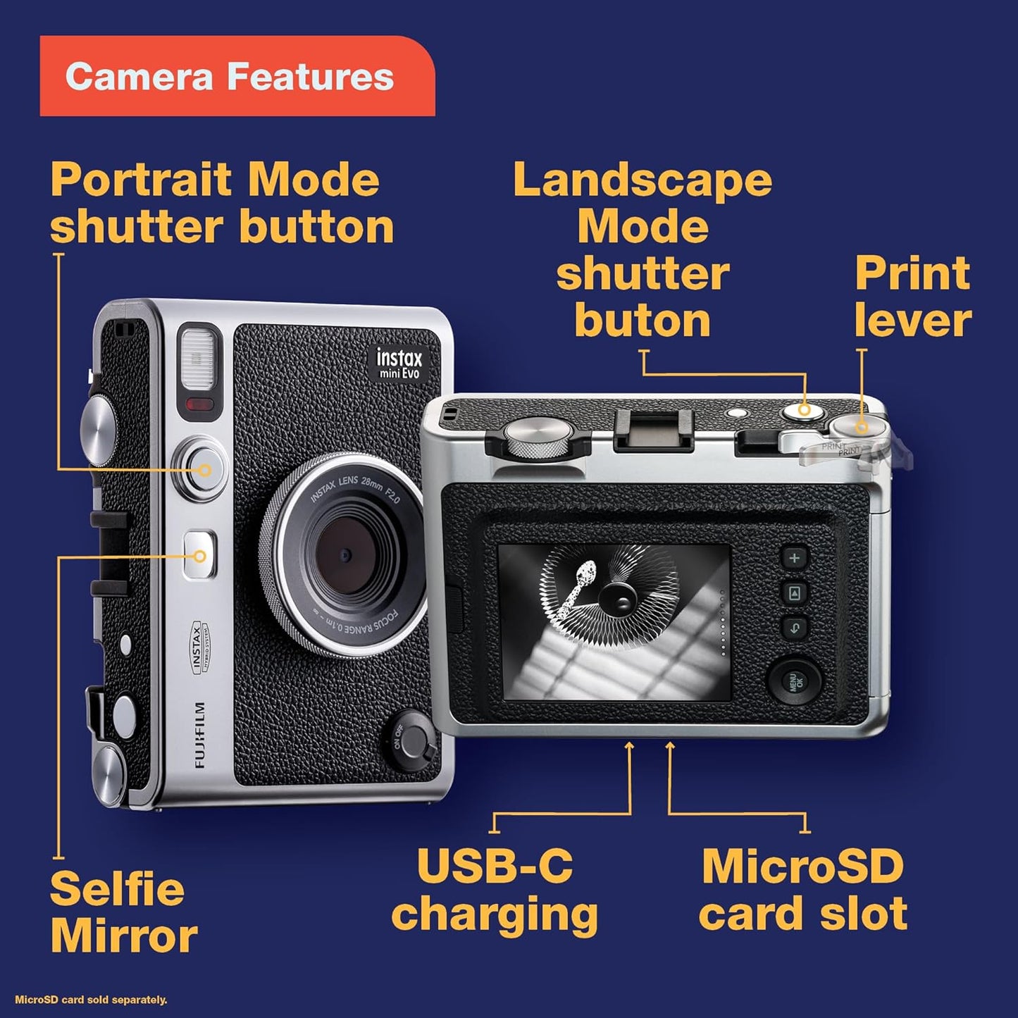 Cámara Instantánea Fujifilm Instax Mini EVO - Marrón