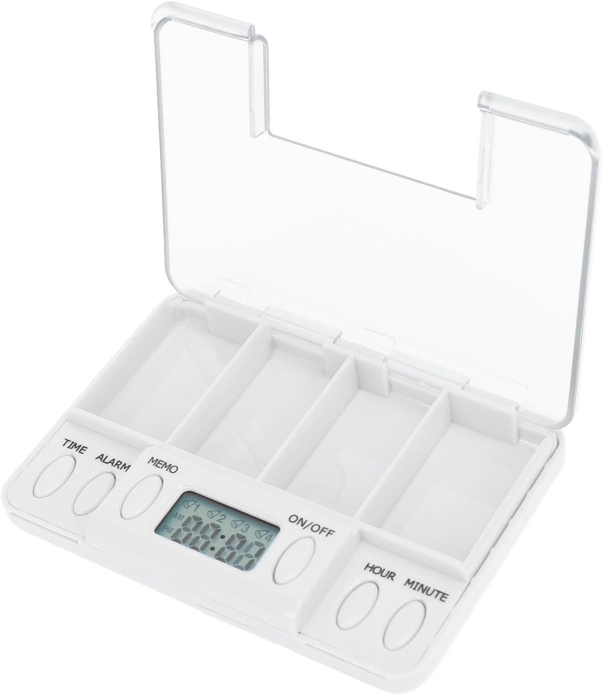 Pastillero Electrónico con 4 Alarmas - Organizador de Medicamentos con Pantalla LCD