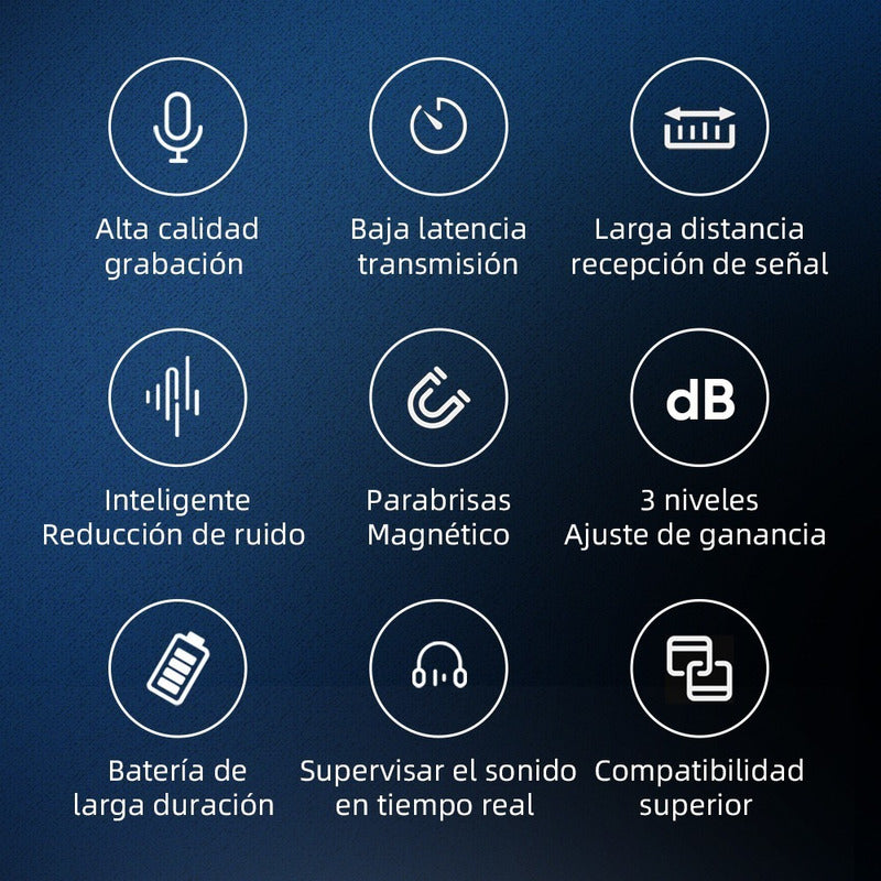 Micrófono Inalámbrico Lavalier W90 - Audio Profesional para Grabaciones, Videos y Podcasts