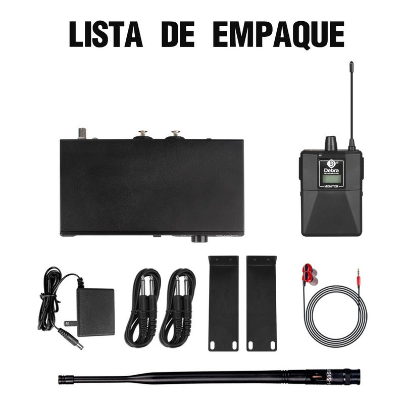 Sistema de Monitoreo inalambrico In-ear Debra ER-102 Uhf Bluetooth 1 Receptor