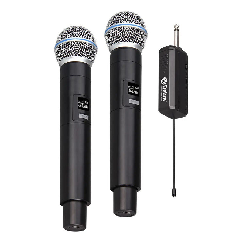 Micrófono Inalámbrico Debra VP-02 – Kit Doble con Adaptador 3.5 mm