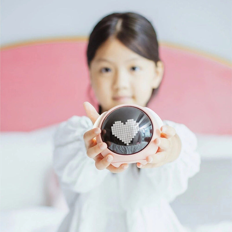 Reloj Despertador Emojis Rosado Infantil Interactivo – Expresiones Animadas y Alarma Personalizable