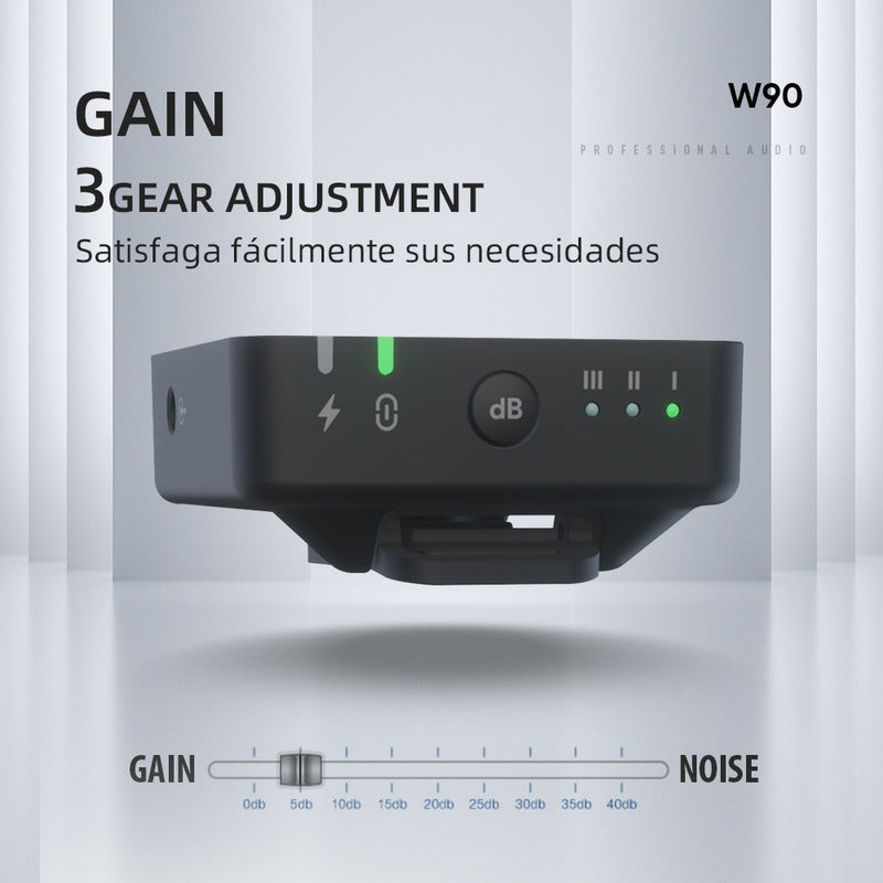 Micrófono Inalámbrico Lavalier W90 - Audio Profesional para Grabaciones, Videos y Podcasts