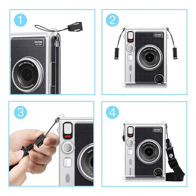 Protector para Fujifilm Instax Mini EVO - PVC con Ventana de Visión y Correa