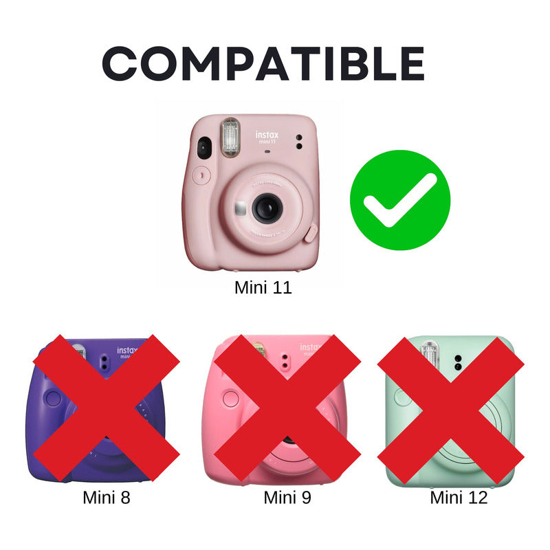Protector Transparente Instax Mini 11 con Correa | Carcasa Rígida de Policarbonato