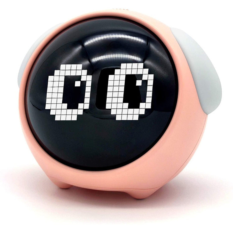 Reloj Despertador Emojis Rosado Infantil Interactivo – Expresiones Animadas y Alarma Personalizable