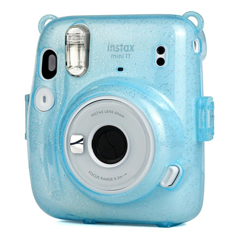 Protector Cámara Instax Mini 11 Escarchado | Con Correa Extraíble Azul