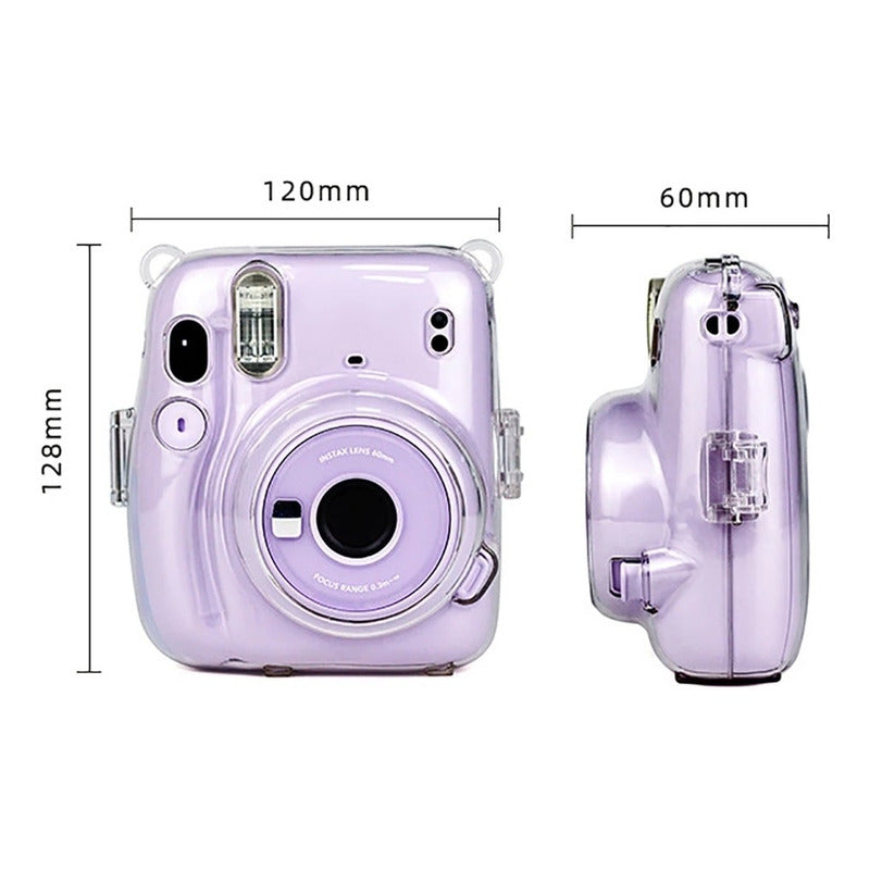 Protector Transparente Instax Mini 11 con Correa | Carcasa Rígida de Policarbonato