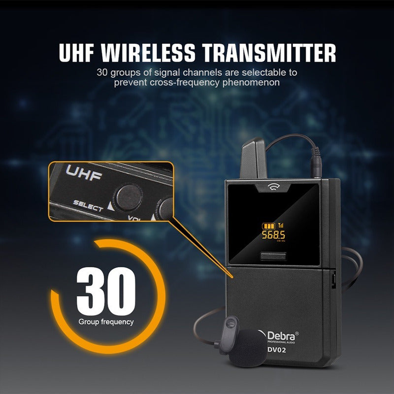 Microfono Inalambrico Debra DV01 Uhf 30 Canales / 50 Metros