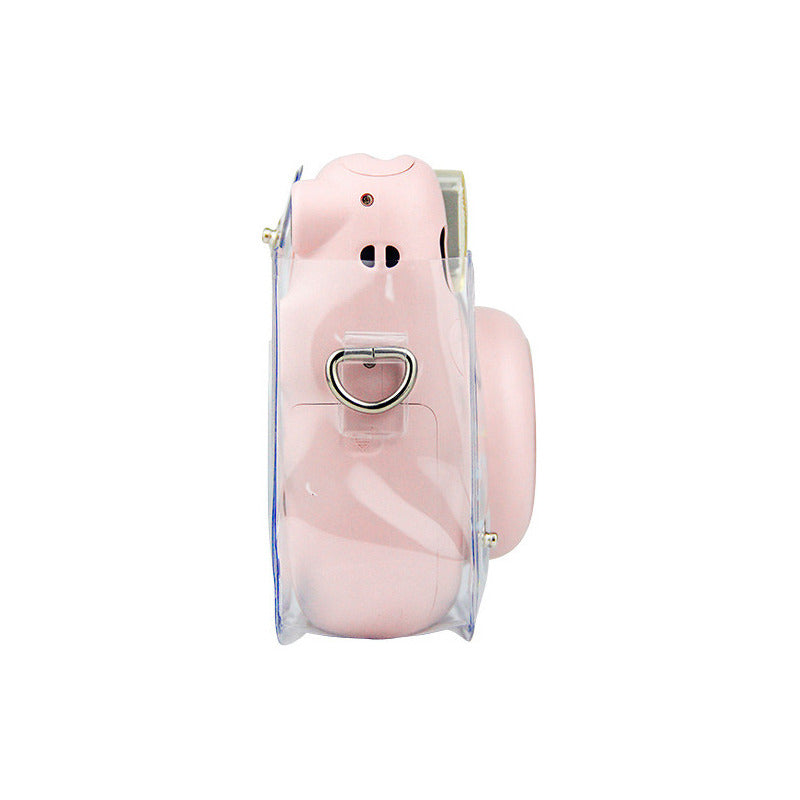 Estuche Instax Mini Transparente Estrellas Rosado
