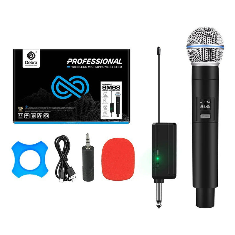 Micrófono Inalámbrico Debra VP-01 – 50 m, 6.5 mm, Recargable