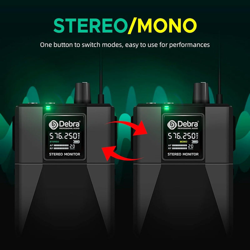 Sistema de Monitoreo In-ear ST102 – 24-bit Entradas XLR/6.5/3.5 y BT 5.0