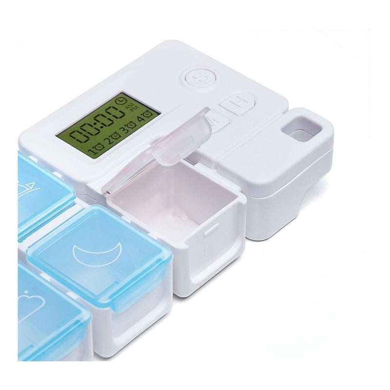 Pastillero Automático con 4 Alarmas - Recordatorio de Medicinas con Compartimento de Emergencia