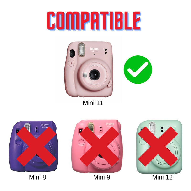 Protector Cámara Instax Mini 11 Escarchado | Con Correa Extraíble Azul