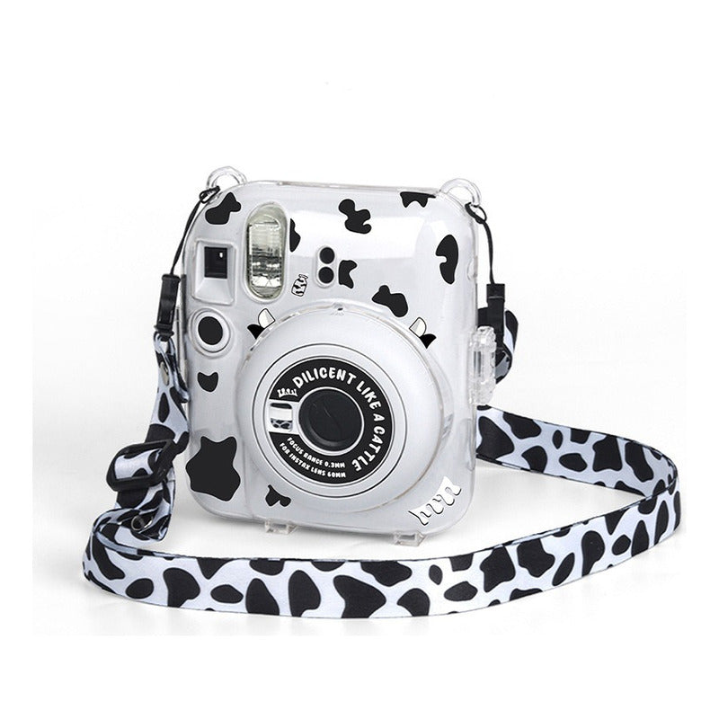 Protector Transparente Instax Mini 12 con Correa y Pegatina | Carcasa de Policarbonato D1