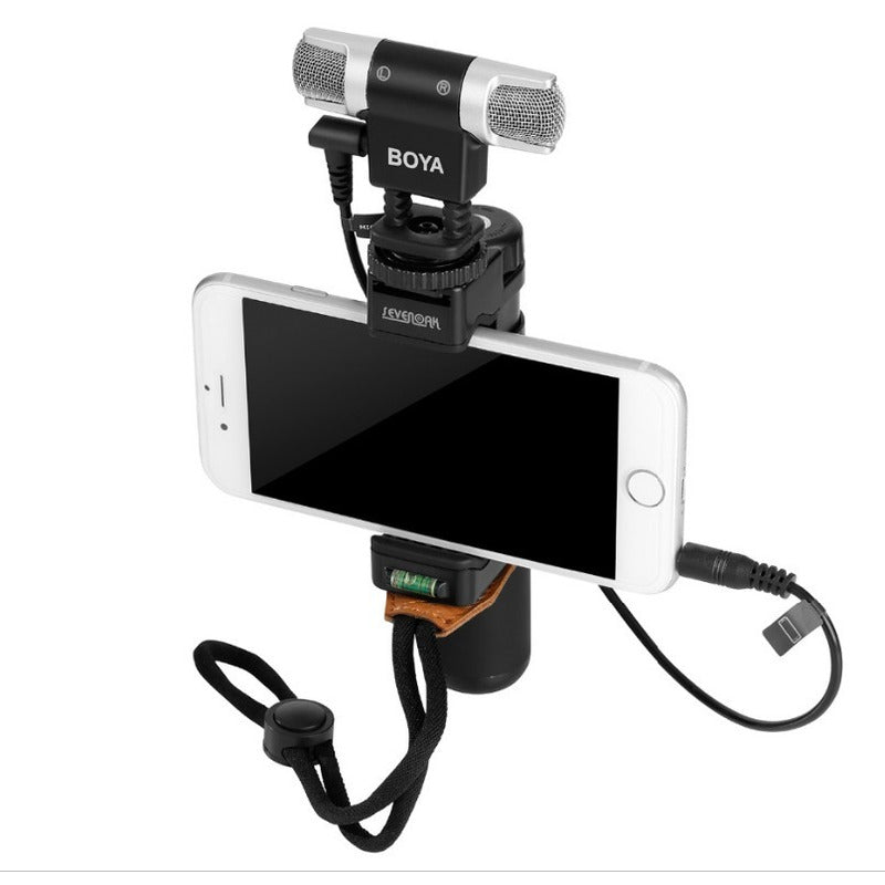 Micrófono Estéreo BOYA BY-MM3 Condensador Doble Cabeza para iPhone Android DSLR Streaming