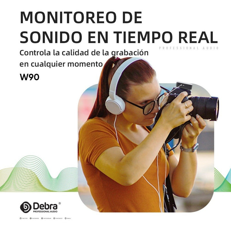 Micrófono Inalámbrico Lavalier W90 - Audio Profesional para Grabaciones, Videos y Podcasts
