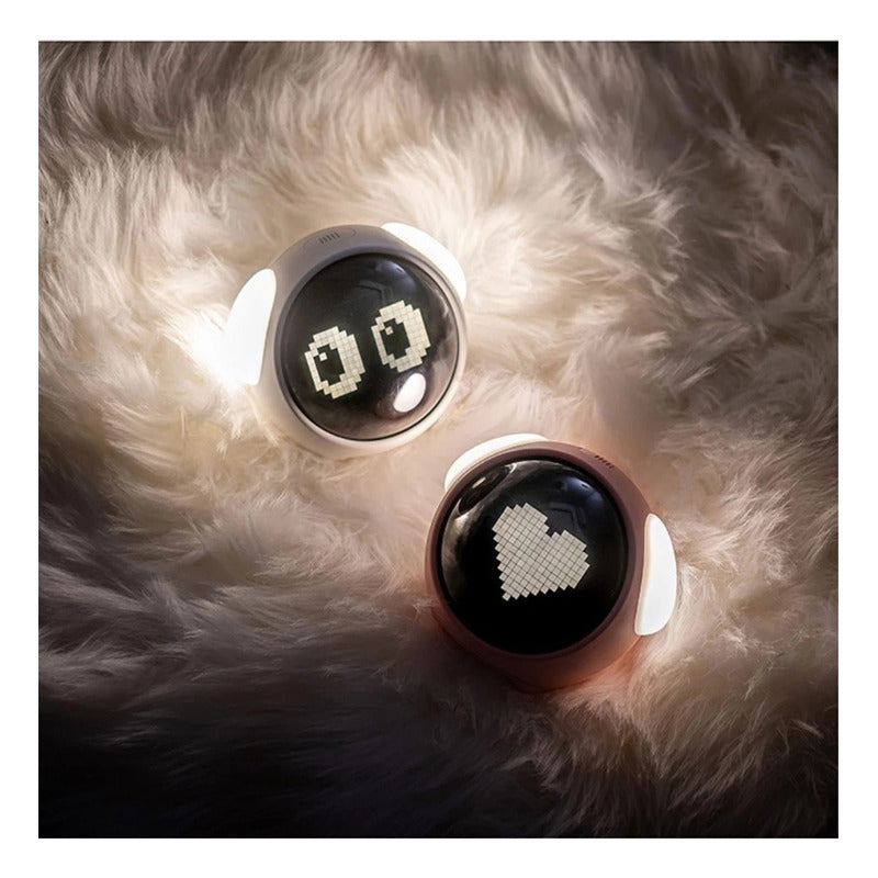 Reloj Despertador Emojis Blanco Infantil Interactivo – Expresiones Animadas y Alarma Personalizable