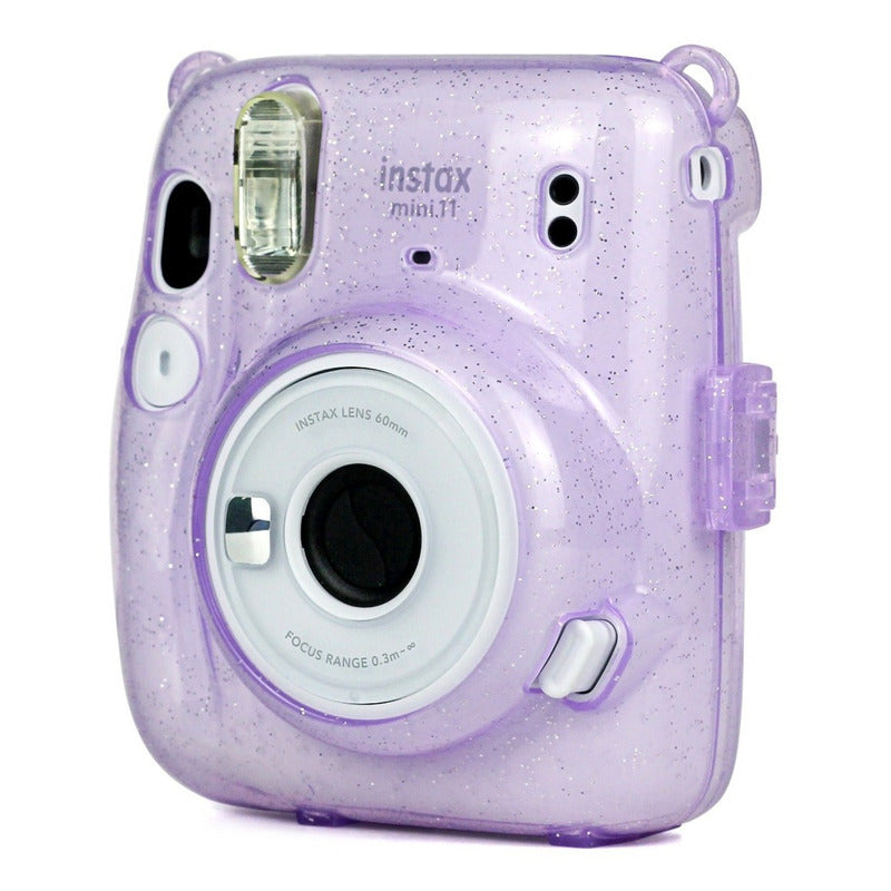 Protector Cámara Instax Mini 11 Escarchado | Con Correa Extraíble lila
