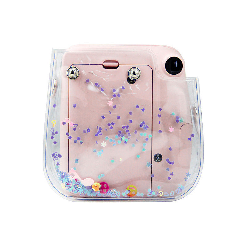 Estuche Instax Mini Transparente Estrellas Lila
