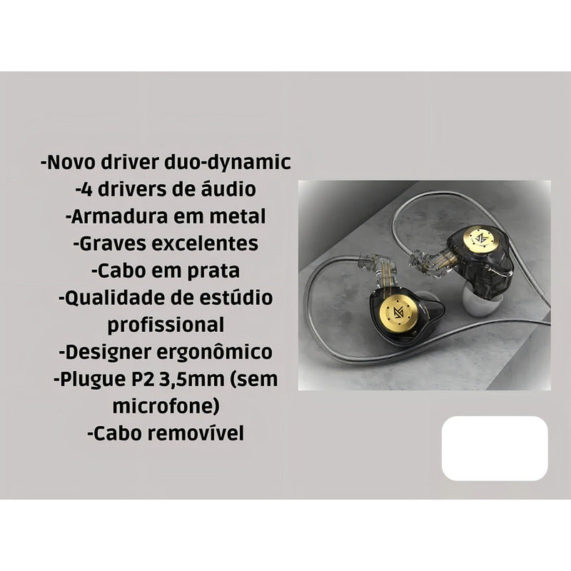 Audífonos In-ear Kz Audio Edx Pro Sin Micrófono Negro