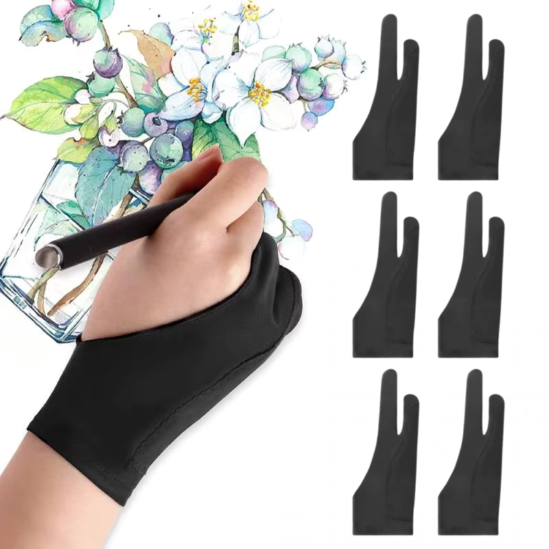 Guantes Dos Dedos Antiestáticos Para Dibujo 6 Unidades