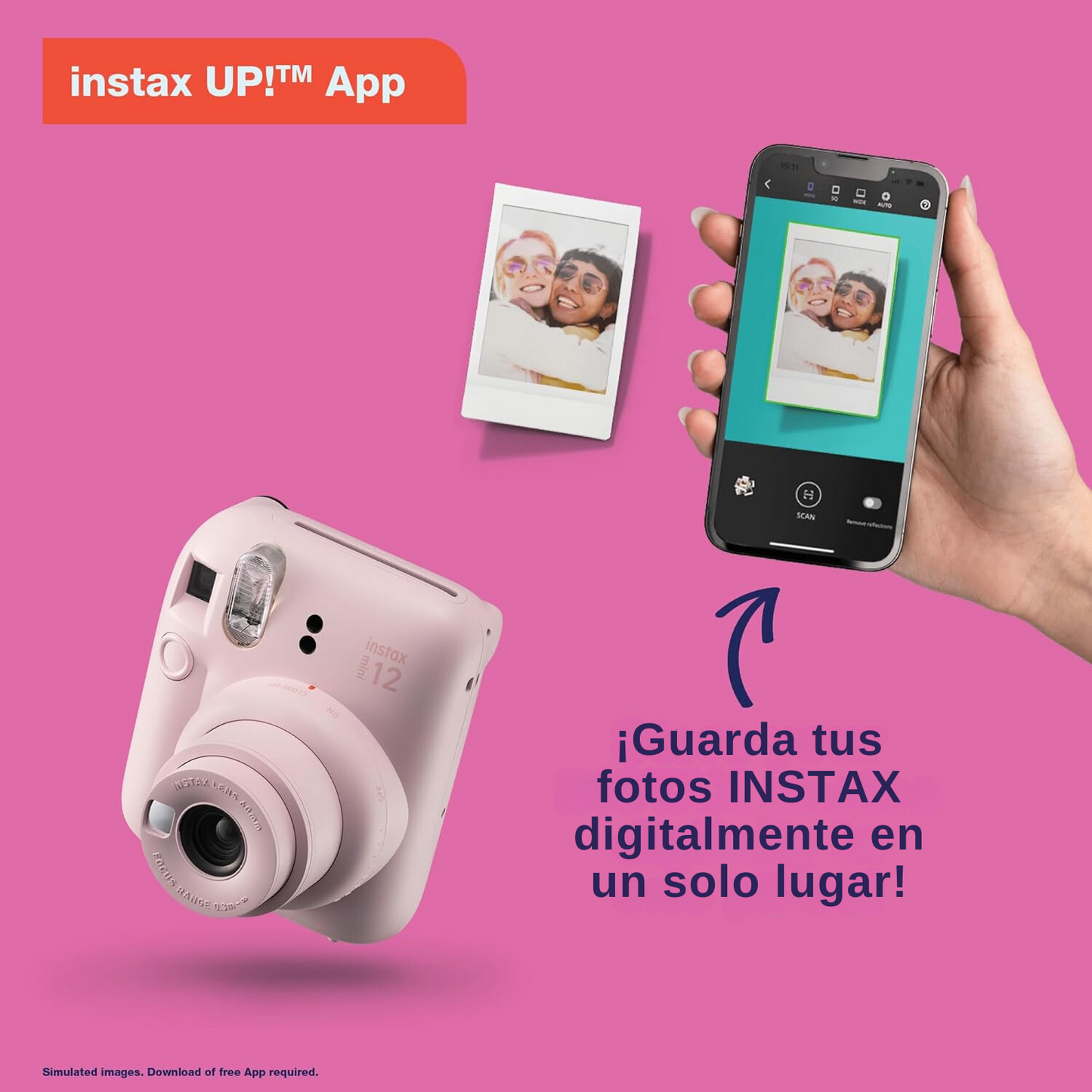 Cámara Instax Mini 12 Color Rosado