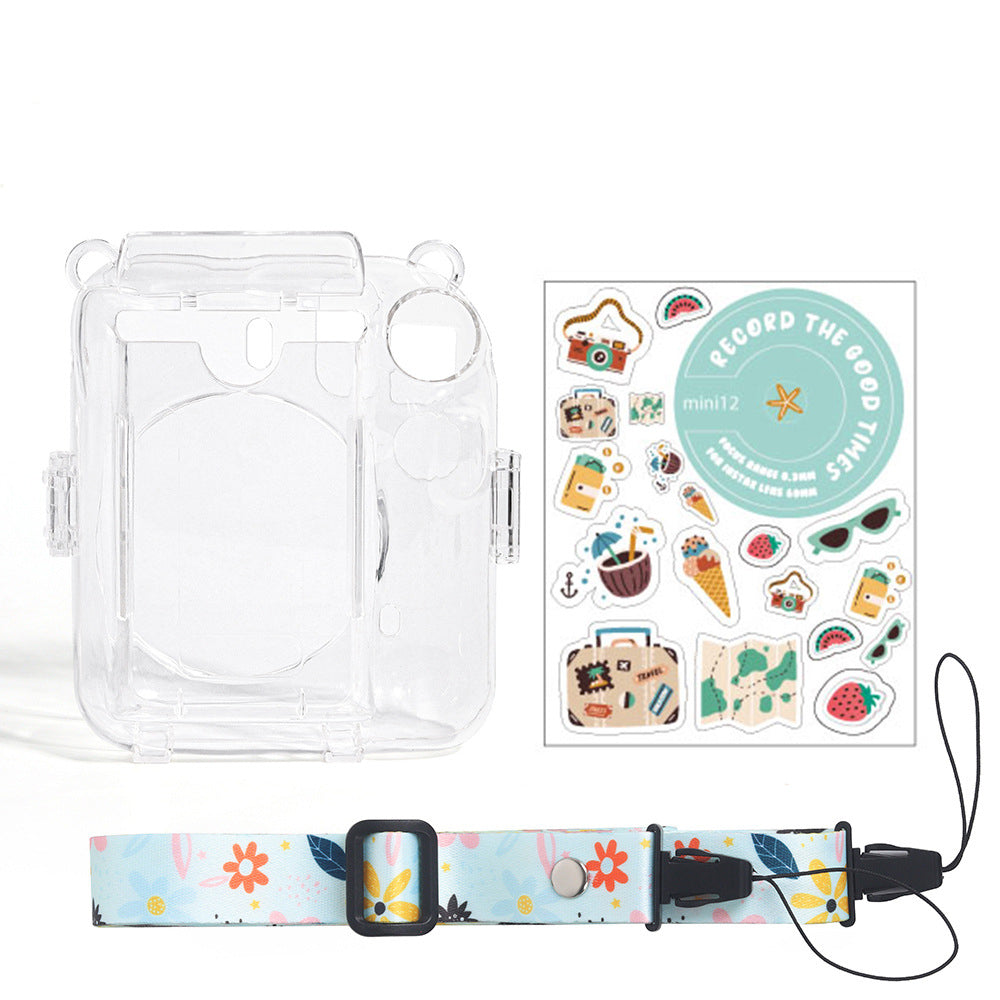 Protector Transparente Instax Mini 12 con Correa y Pegatina | Carcasa de Policarbonato D2