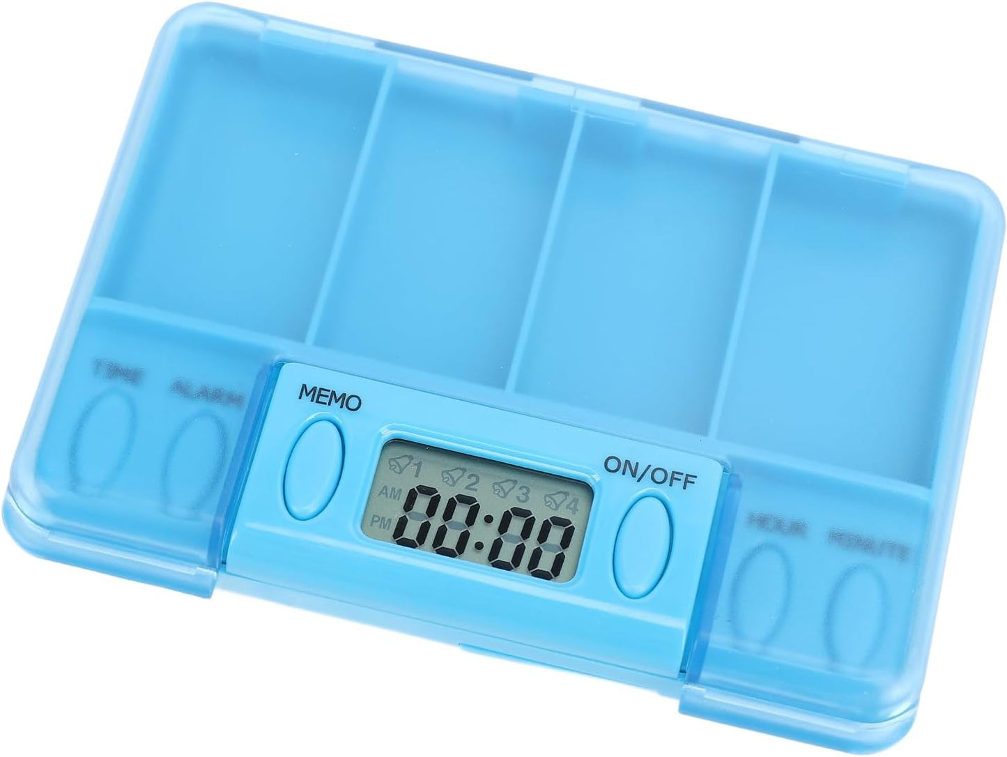 Pastillero Electrónico con 4 Alarmas - Organizador de Medicamentos con Pantalla LCD
