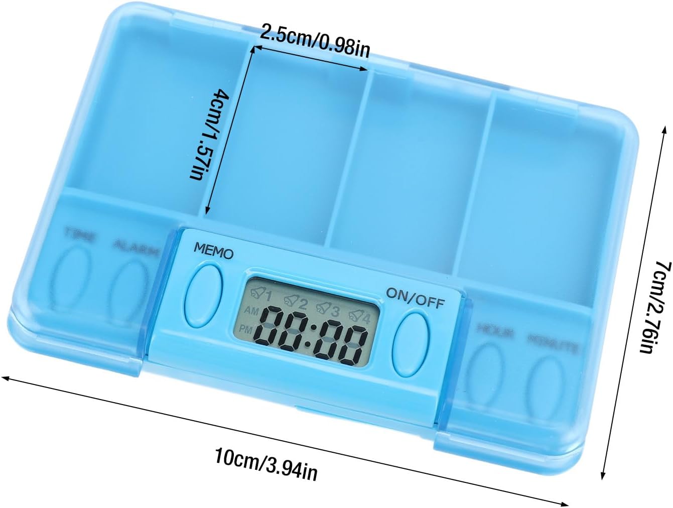 Pastillero Electrónico con 4 Alarmas - Organizador de Medicamentos con Pantalla LCD
