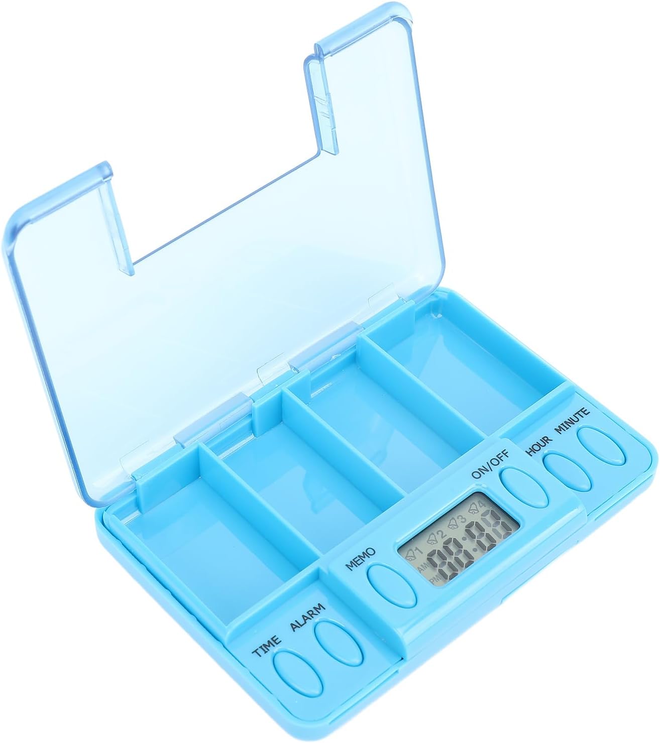 Pastillero Electrónico con 4 Alarmas - Organizador de Medicamentos con Pantalla LCD