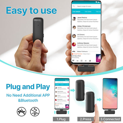 Micrófono Inalámbrico Ulanzi J12 conexión Tipo C  - Sistema Profesional con Reducción de Ruido para Streaming y Grabación