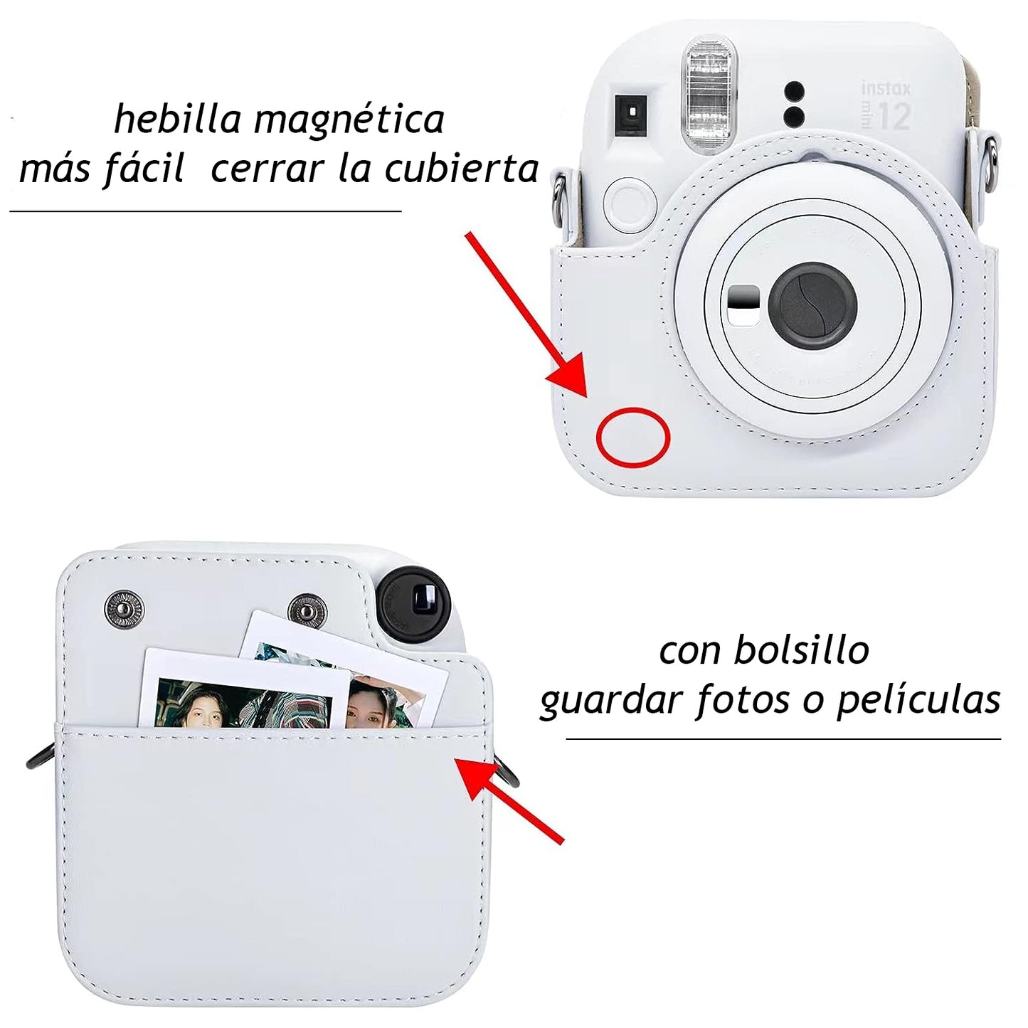 Estuche Camara Instax Mini 12 Blanco Arcilla