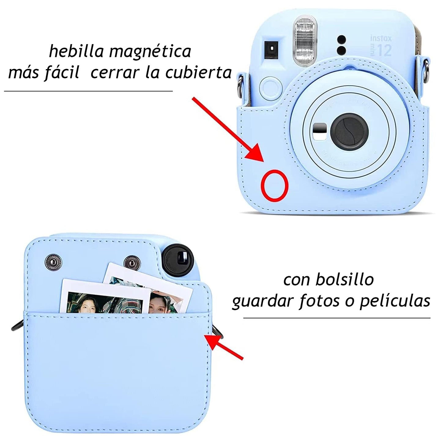 Combo Azul Instax Mini 12 Estuche + Álbum + Marcos