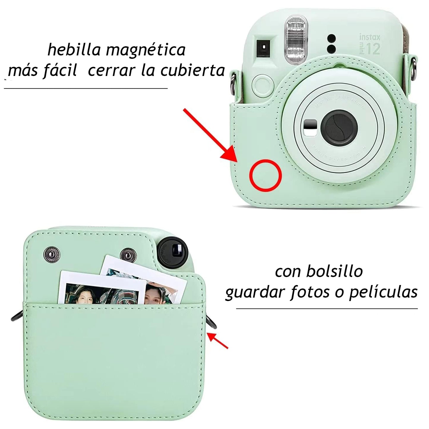 Combo Verde Instax Mini 12 Estuche + Álbum + Marcos