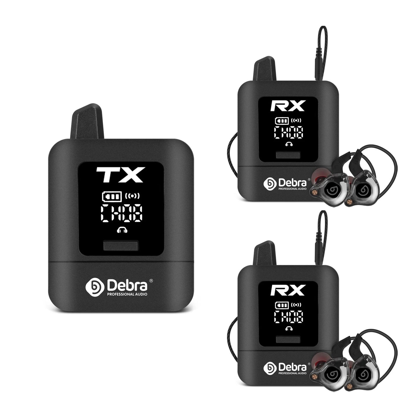 Sistema de Monitoreo Inalámbrico Intrauditivo Estéreo – 2.4G Digital, 50m Alcance, Batería Recargable, 10h Duración