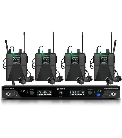 Sistema de Monitoreo Estéreo ST-202 – 24-bit/44.1k, UHF 560–590 MHz, BT 5.0